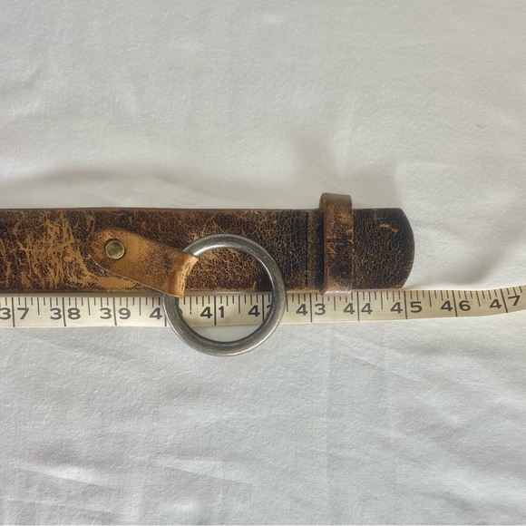 Vintage Y2K Genuine Leather Belt Brown Distressed Western Classic Unisex - Picture 9 of 9